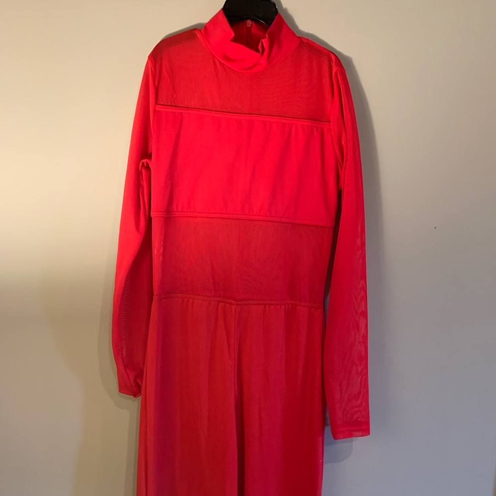 Balera Red Mesh Long Sleeve Contemp. Costume